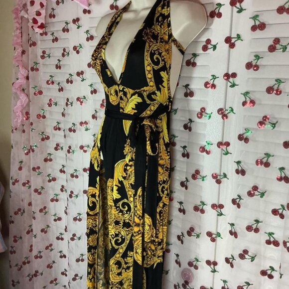 Fashion Nova Black And Yellow maxi dress - Picture 3 of 5